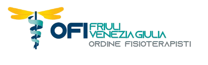Stemma dell'Ordine dei Fisioterapisti della regione Friuli Venezia Giulia, caratterizzato da un caduceo e una libellula stilizzati.